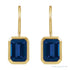 Sapphire Row Lab-Grown Gemstone Bezel Drop Earrings - Blue Sapphire, 14K Yellow Gold (view 2)