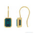 Sapphire Row Lab-Grown Gemstone Bezel Drop Earrings - Alexandrite, 14K Yellow Gold