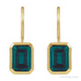 Sapphire Row Lab-Grown Gemstone Bezel Drop Earrings - Alexandrite, 14K Yellow Gold (view 2)