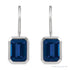 Sapphire Row Lab-Grown Gemstone Bezel Drop Earrings - Blue Sapphire, Platinum (view 2)