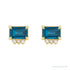 Sapphire Row Natural Topaz Accented Emerald-Cut Studs - London Blue Topaz, 14K Yellow Gold (view 2)