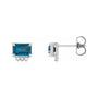 Sapphire Row Natural Topaz Accented Emerald-Cut Studs - London Blue Topaz, Platinum