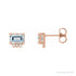 Sapphire Row Natural Topaz Accented Emerald-Cut Studs - Sky Blue Topaz, 14K Rose Gold