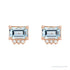 Sapphire Row Natural Topaz Accented Emerald-Cut Studs - Sky Blue Topaz, 14K Rose Gold (view 2)