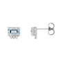 Sapphire Row Natural Topaz Accented Emerald-Cut Studs - Sky Blue Topaz, Platinum