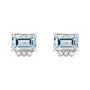 Sapphire Row Natural Topaz Accented Emerald-Cut Studs - Sky Blue Topaz, Platinum (view 2)