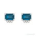 Sapphire Row Natural Topaz Accented Emerald-Cut Studs - London Blue Topaz, 14K White Gold (view 2)