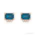 Sapphire Row Natural Topaz Accented Emerald-Cut Studs - London Blue Topaz, 14K Rose Gold (view 2)