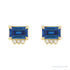 Sapphire Row Lab-Grown Gemstone Accented Emerald-Cut Studs - Blue Sapphire, 14K Yellow Gold (view 2)
