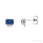 Sapphire Row Lab-Grown Gemstone Accented Emerald-Cut Studs - Blue Sapphire, Platinum
