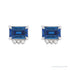 Sapphire Row Lab-Grown Gemstone Accented Emerald-Cut Studs - Blue Sapphire, 14K White Gold (view 2)