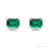 Sapphire Row Lab-Grown Gemstone Accented Emerald-Cut Studs - Emerald, Platinum (view 2)