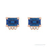 Sapphire Row Lab-Grown Gemstone Accented Emerald-Cut Studs - Blue Sapphire, 14K Rose Gold (view 2)