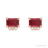 Sapphire Row Lab-Grown Gemstone Accented Emerald-Cut Studs - Ruby, 14K Rose Gold (view 2)