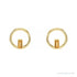 Sapphire Row Natural Gemstone Baguette Circle Earrings - Citrine, 14K Yellow Gold (view 2)
