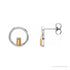 Sapphire Row Natural Gemstone Baguette Circle Earrings - Citrine, Platinum