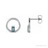 Sapphire Row Natural Gemstone Baguette Circle Earrings - London Blue Topaz, 14K White Gold