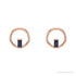 Sapphire Row Natural Gemstone Baguette Circle Earrings - Blue Sapphire, 14K Rose Gold (view 2)
