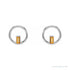Sapphire Row Natural Gemstone Baguette Circle Earrings - Citrine, 14K White Gold (view 2)
