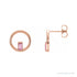Sapphire Row Natural Gemstone Baguette Circle Earrings - Pink Tourmaline, 14K Rose Gold