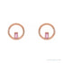 Sapphire Row Natural Gemstone Baguette Circle Earrings - Pink Tourmaline, 14K Rose Gold (view 2)