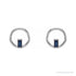 Sapphire Row Natural Gemstone Baguette Circle Earrings - Blue Sapphire, 14K White Gold (view 2)