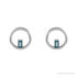 Sapphire Row Natural Gemstone Baguette Circle Earrings - London Blue Topaz, Platinum (view 2)