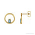 Sapphire Row Natural Gemstone Baguette Circle Earrings - London Blue Topaz, 14K Yellow Gold