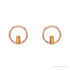 Sapphire Row Natural Gemstone Baguette Circle Earrings - Citrine, 14K Rose Gold (view 2)