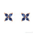 Sapphire Row Lab-Grown Gemstone Fleur Earrings - Blue Sapphire, 14K Rose Gold (view 2)