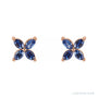 Sapphire Row Lab-Grown Gemstone Fleur Earrings - Blue Sapphire, 14K Rose Gold (view 2)