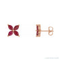 Sapphire Row Lab-Grown Gemstone Fleur Earrings - Ruby, 14K Rose Gold