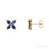 Sapphire Row Lab-Grown Gemstone Fleur Earrings - Blue Sapphire, 14K Yellow Gold