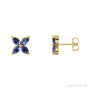 Sapphire Row Lab-Grown Gemstone Fleur Earrings - Blue Sapphire, 14K Yellow Gold