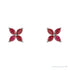 Sapphire Row Lab-Grown Gemstone Fleur Earrings - Ruby, 14K White Gold (view 2)