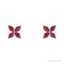 Sapphire Row Lab-Grown Gemstone Fleur Earrings - Ruby, 14K White Gold (view 2)