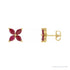 Sapphire Row Lab-Grown Gemstone Fleur Earrings - Ruby, 14K Yellow Gold