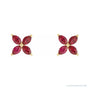 Sapphire Row Lab-Grown Gemstone Fleur Earrings - Ruby, 14K Yellow Gold (view 2)