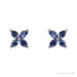 Sapphire Row Lab-Grown Gemstone Fleur Earrings - Blue Sapphire, 14K White Gold (view 2)