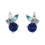 Sapphire Row Natural Blue Gemstone Bouquet Earrings - 14K Rose Gold (view 2)