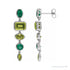 Sapphire Row Fancy Mixed-Cut Gemstone Dangle Earrings - Peridot & Emerald, 14K White Gold