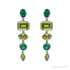 Sapphire Row Fancy Mixed-Cut Gemstone Dangle Earrings - Peridot & Emerald, 14K White Gold (view 2)