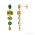 Sapphire Row Fancy Mixed-Cut Gemstone Dangle Earrings - Peridot & Emerald, 14K Yellow Gold