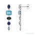 Sapphire Row Fancy Mixed-Cut Gemstone Dangle Earrings - Blue Sapphire & Topaz, 14K White Gold