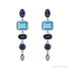 Sapphire Row Fancy Mixed-Cut Gemstone Dangle Earrings - Blue Sapphire & Topaz, 14K White Gold (view 2)