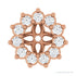 Sapphire Row Natural Diamond 3-Prong Halo Jacket Earrings - 14K Rose Gold, 3 mm