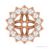 Sapphire Row Natural Diamond 3-Prong Halo Jacket Earrings - 14K Rose Gold, 4 mm