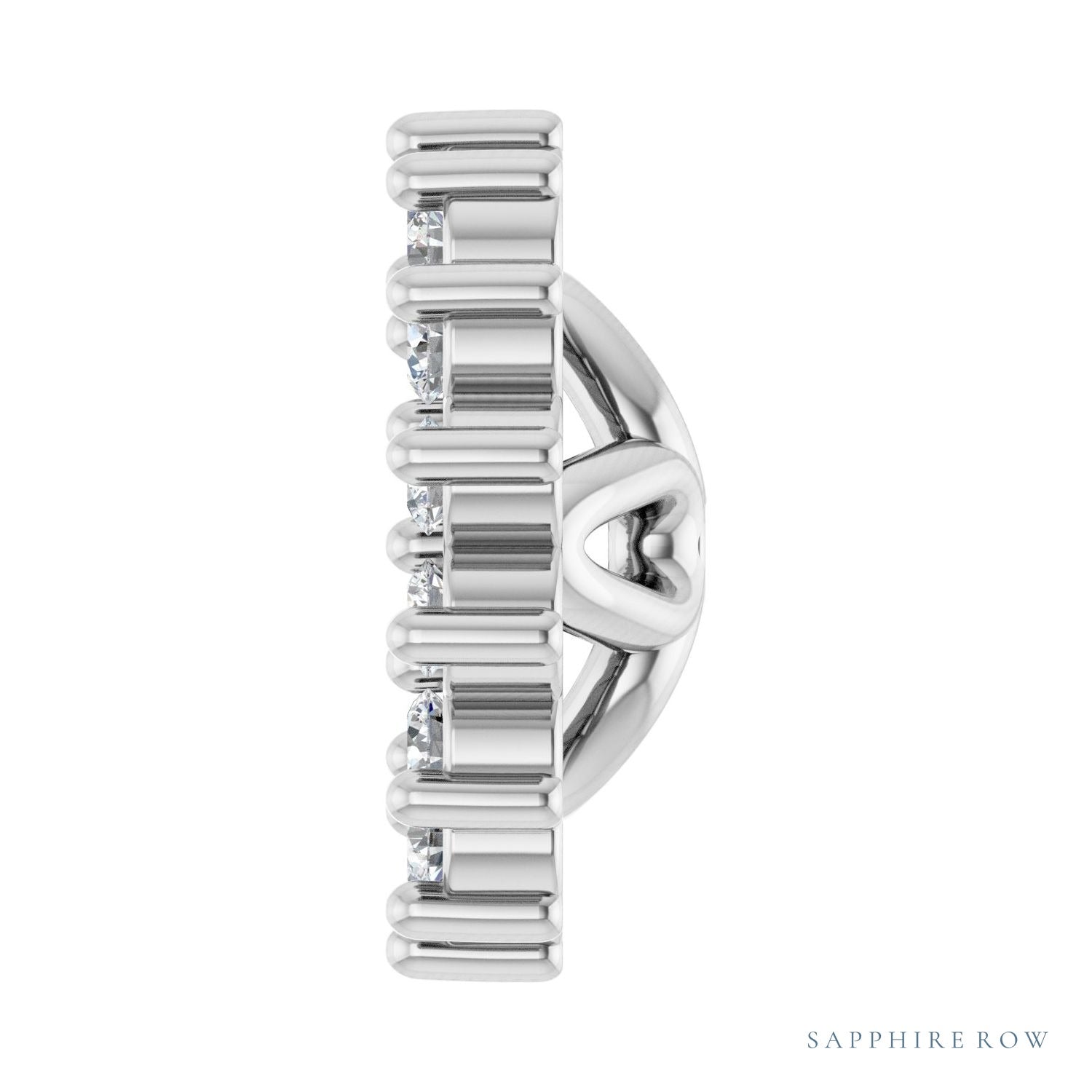 Sapphire Row Natural Diamond 3-Prong Halo Jacket Earrings - Platinum, 4 mm (view 3)