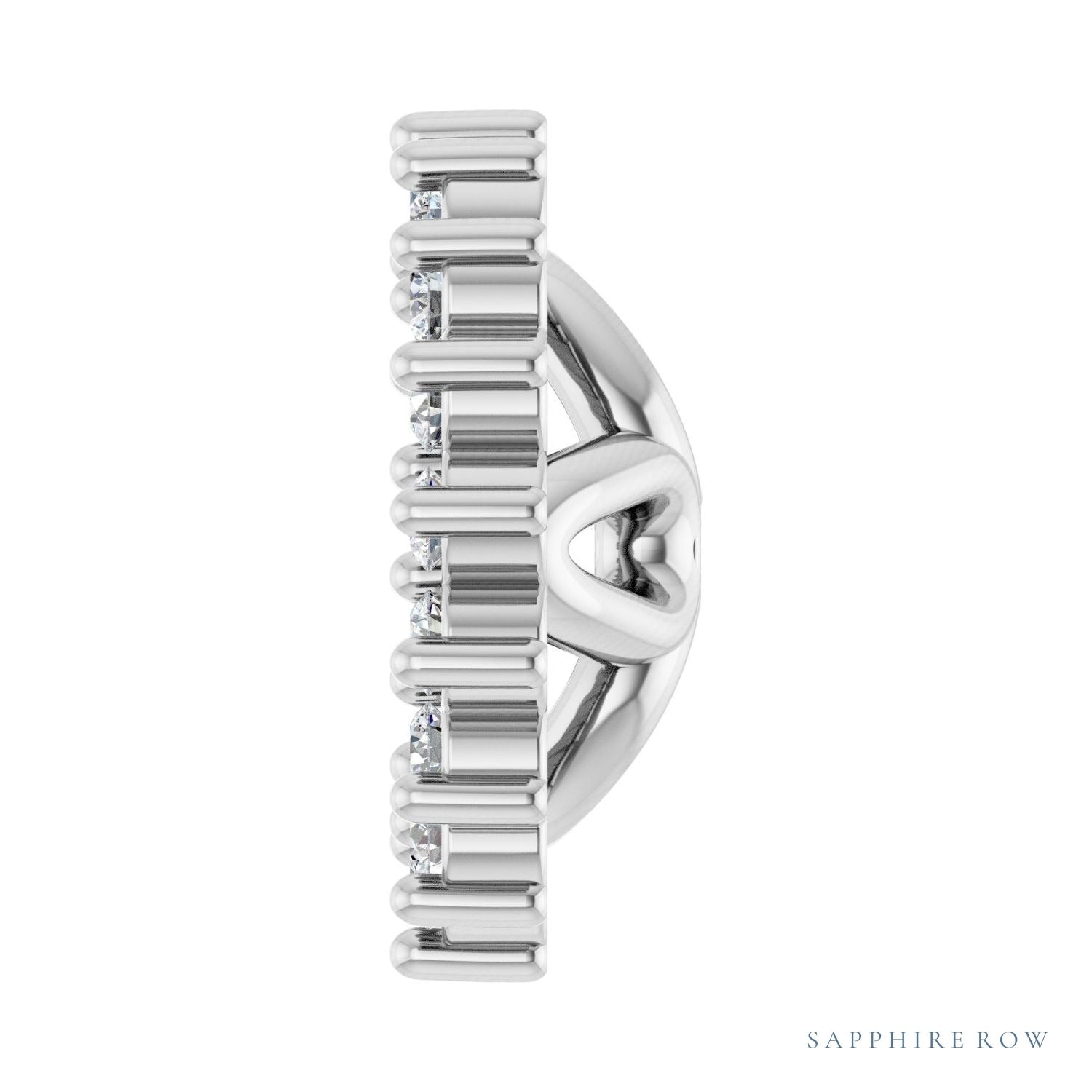 Sapphire Row Natural Diamond 3-Prong Halo Jacket Earrings - Platinum, 5 mm (view 3)