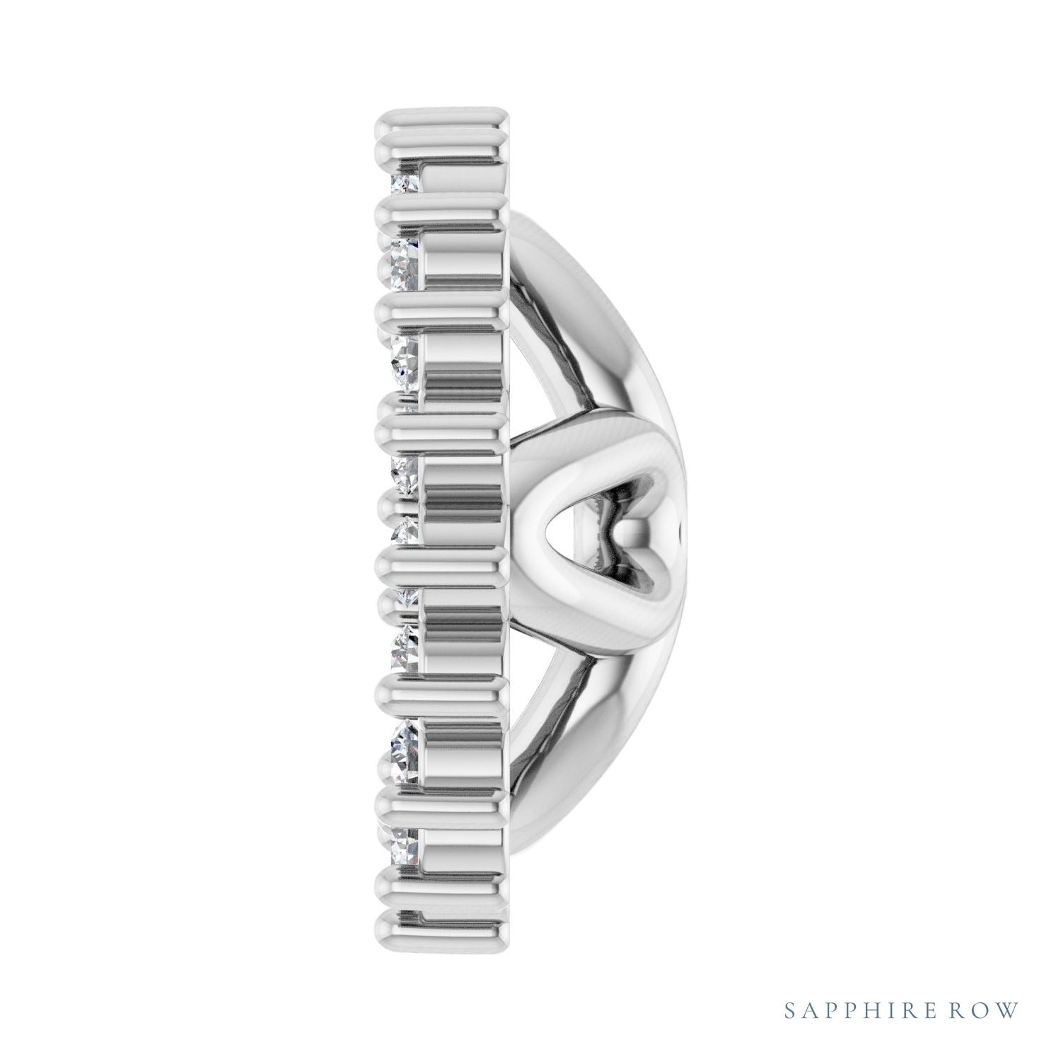 Sapphire Row Natural Diamond 3-Prong Halo Jacket Earrings - Platinum, 6 mm (view 3)